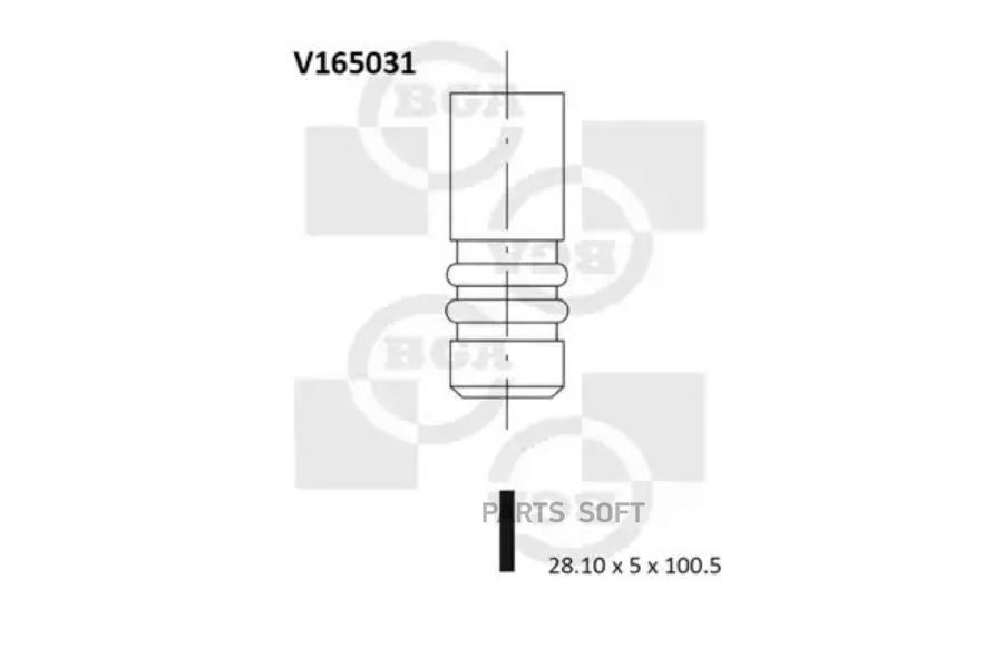 

Bga V165031 V165031 Клапан Выпускной 28.1X5X100.5\ Fiat Grande Punto/Doblo 1.2I/1.4I 8V 19