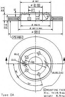 

Тормозной диск brembo 09958210