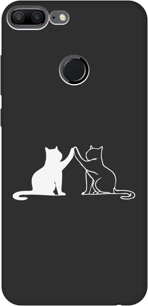 

Матовый чехол на Honor 9 Lite с принтом "Cats W" черный, Черный;белый, 8368