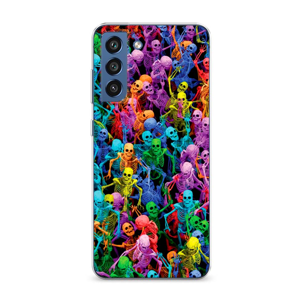 

Чехол на Samsung Galaxy S21 FE 5G "Вечеринка скелетов", Фиолетовый;желтый;оранжевый, 2103050-6