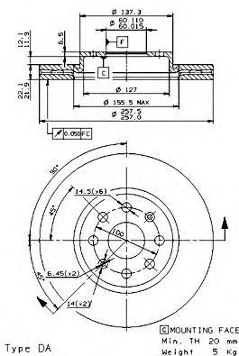 

Тормозной диск brembo 09584334