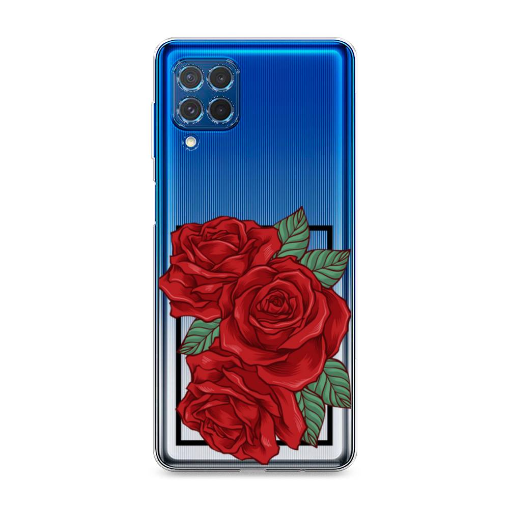 

Чехол на Samsung Galaxy M62 "Три алые розы", Красный, 2102950-2