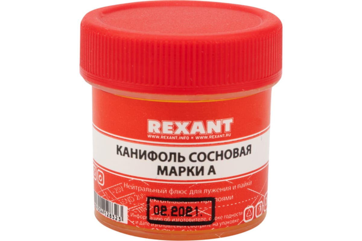 

Канифоль сосновая марки А 20 г (в индивидуальной упаковке) REXANT 09-3710-1