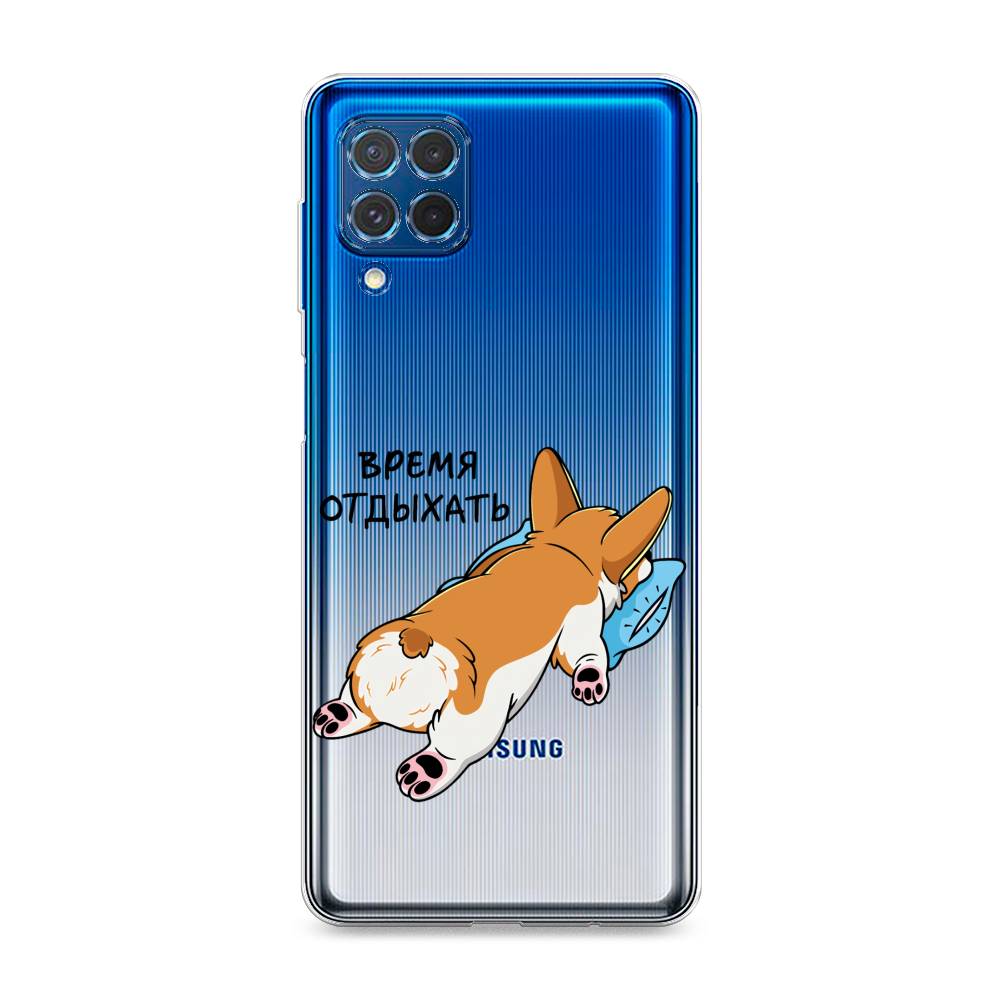 

Чехол на Samsung Galaxy M62 "Корги отдыхает", Черный;коричневый;голубой, 2102950-1