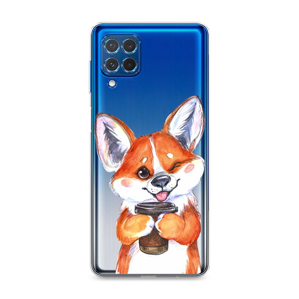 

Чехол на Samsung Galaxy M62 "Корги с кофе", Оранжевый;белый, 2102950-4