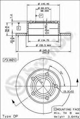 

Тормозной диск brembo 08574311