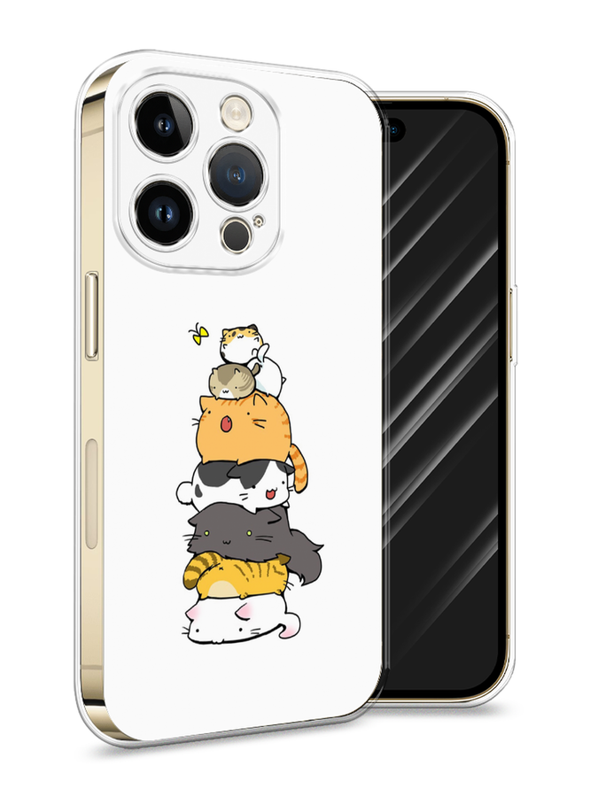

Силиконовый чехол Awog "Бутерброд из котиков" для Apple iPhone 14 Pro, Белый, 15250-10