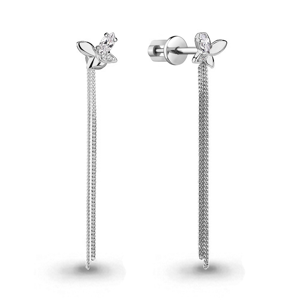 

Серьги из серебра с фианитом Aquamarine Aquamarine 46062А_925_р, 46062А_925_р