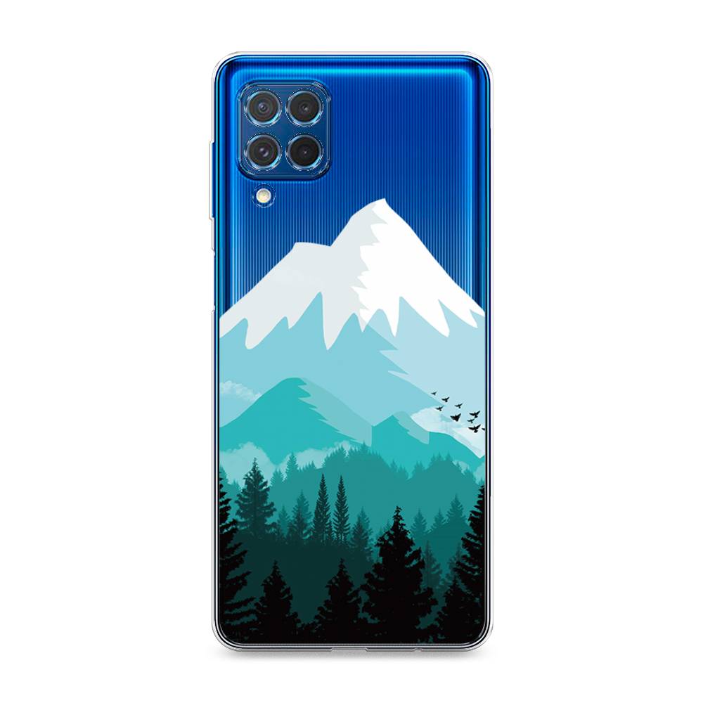 

Чехол на Samsung Galaxy M62 "Синяя снежная гора", Белый;голубой, 2102950-2