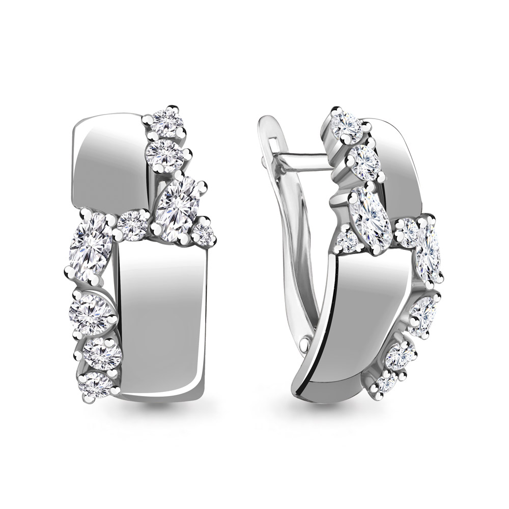 

Серьги из серебра с фианитом Aquamarine Aquamarine 45856А_925_р, 45856А_925_р