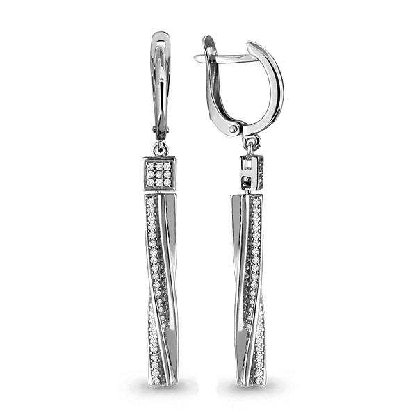 

Серьги из серебра с фианитом Aquamarine Aquamarine 45775А_925_р, 45775А_925_р