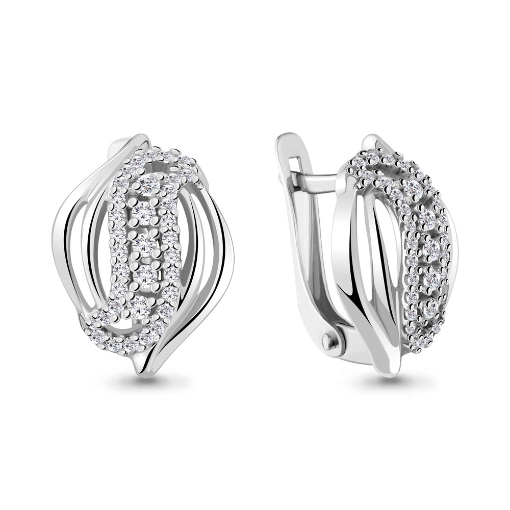 

Серьги из серебра с фианитом Aquamarine Aquamarine 45531А_925_р, 45531А_925_р