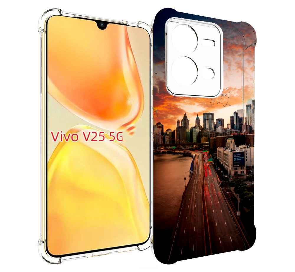 

Чехол MyPads американский город фото для Vivo V25 5G / V25e, Прозрачный, Tocco