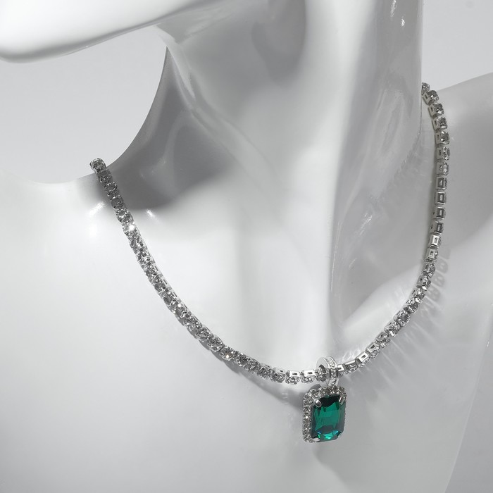 

Колье из бижутерного сплава 36 см Queen Fair 9075215, стразы, 9075215