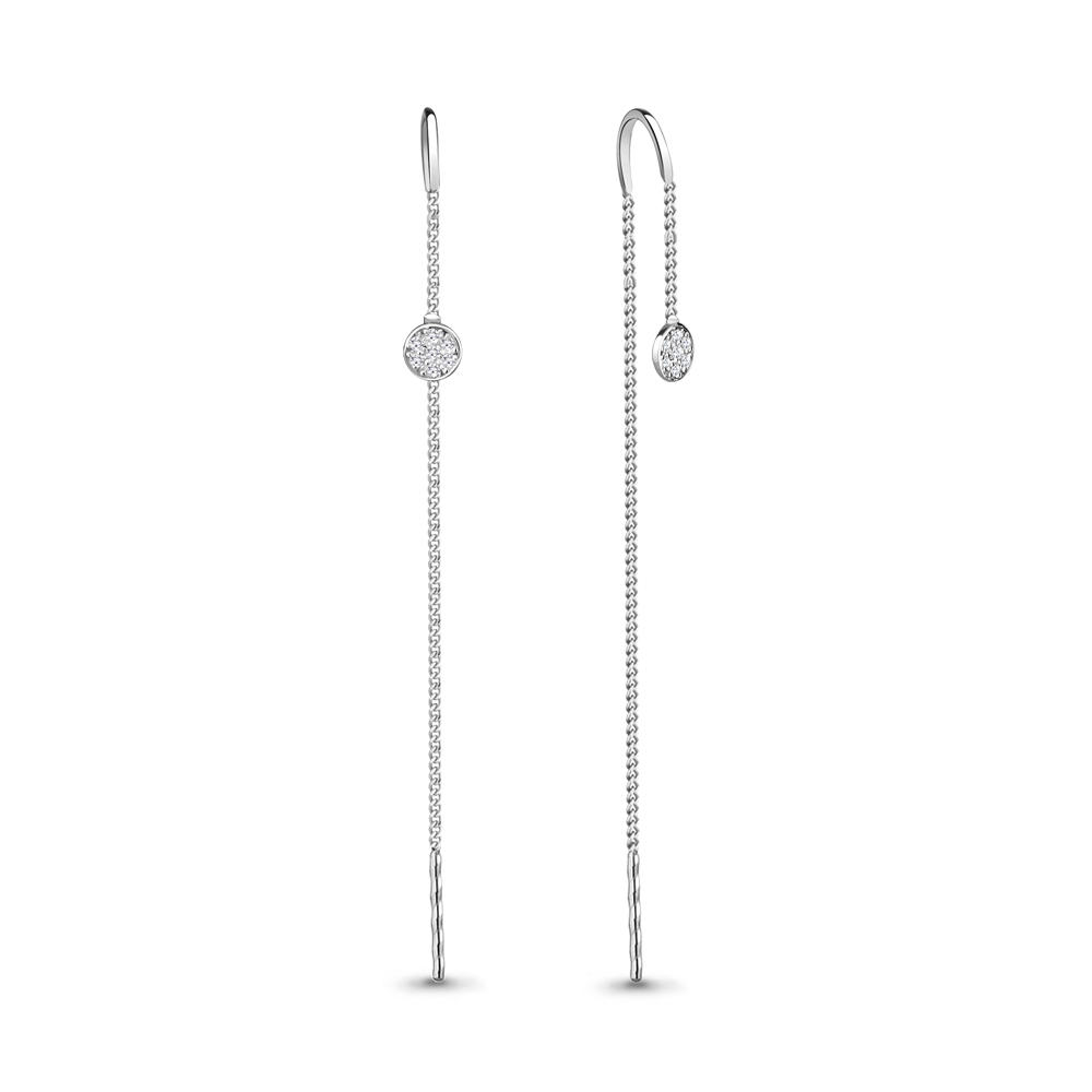 

Серьги из серебра с фианитом Aquamarine Aquamarine 45491А_925_р, 45491А_925_р
