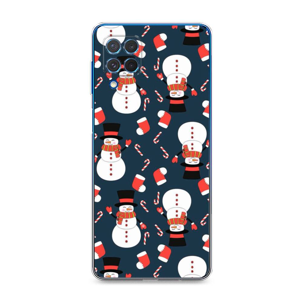 

Чехол на Samsung Galaxy M62 "Синие снеговики", Синий;белый;красный, 2102950-5