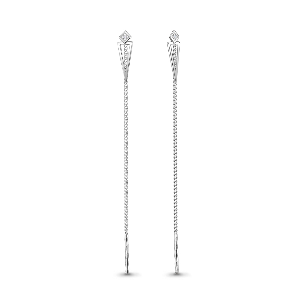

Серьги из серебра с фианитом Aquamarine Aquamarine 45487А_925_р, 45487А_925_р