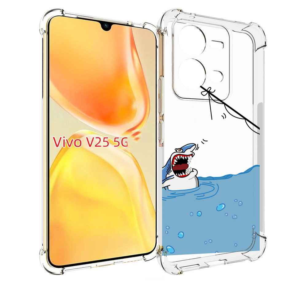 

Чехол MyPads акула-рисунок для Vivo V25 5G / V25e, Прозрачный, Tocco