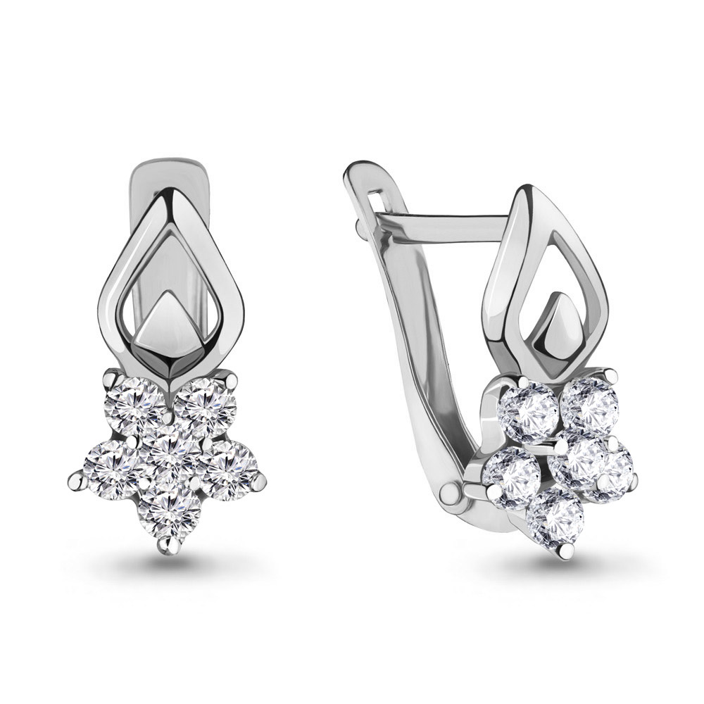 

Серьги из серебра с фианитом Aquamarine Aquamarine 45375А_925_р, 45375А_925_р