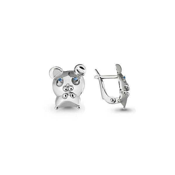 

Серьги из серебра с топазом искусственным Aquamarine Aquamarine 45339Б_925_р, 45339Б_925_р