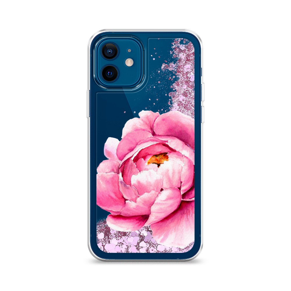 

Жидкий чехол с блестками "Прекрасный пион" на Apple iPhone 12, 12594-1