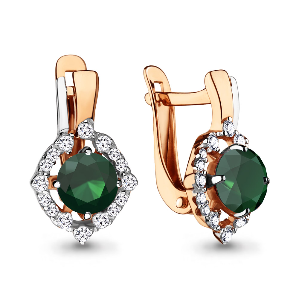 

Серьги из красного золота с агатом\фианитом Aquamarine Aquamarine 4496509А_585_кз, 4496509А_585_кз