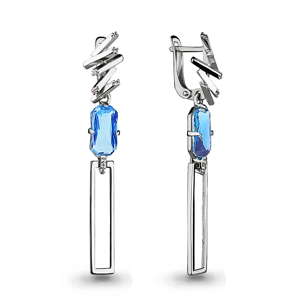 

Серьги из серебра с фианитом Aquamarine Aquamarine 4494593_925_р, 4494593_925_р