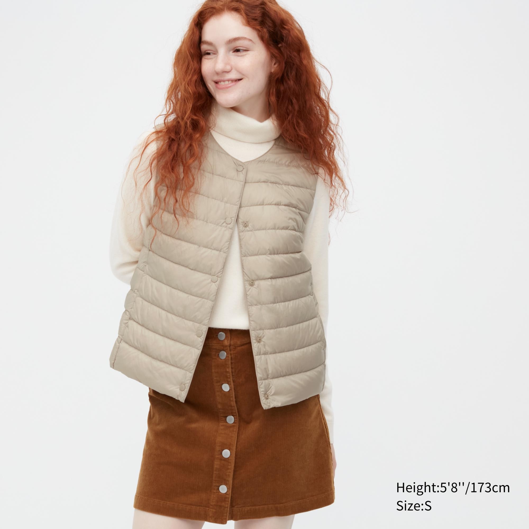 фото Утепленный жилет женский uniqlo 453275col32 бежевый 2xs (доставка из-за рубежа)