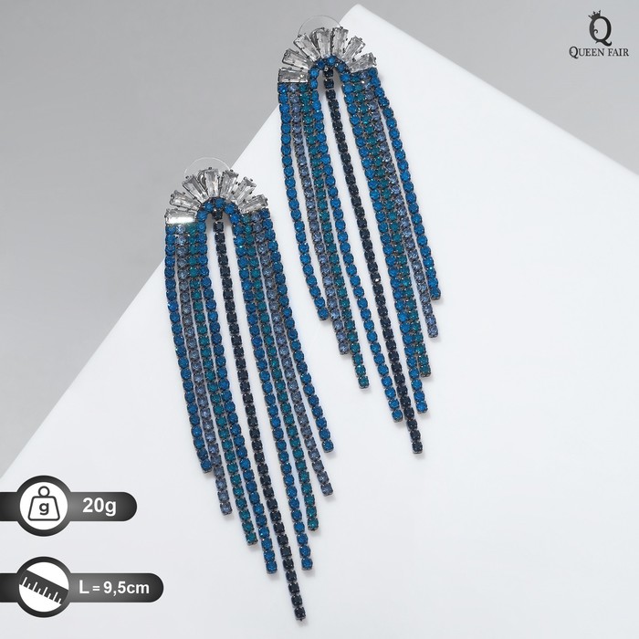 

Серьги шандельеры из бижутерного сплава Queen Fair 7986039, стразы