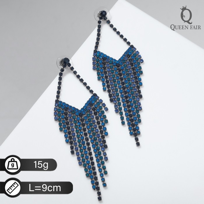 

Серьги шандельеры из бижутерного сплава Queen Fair 7986035, стразы