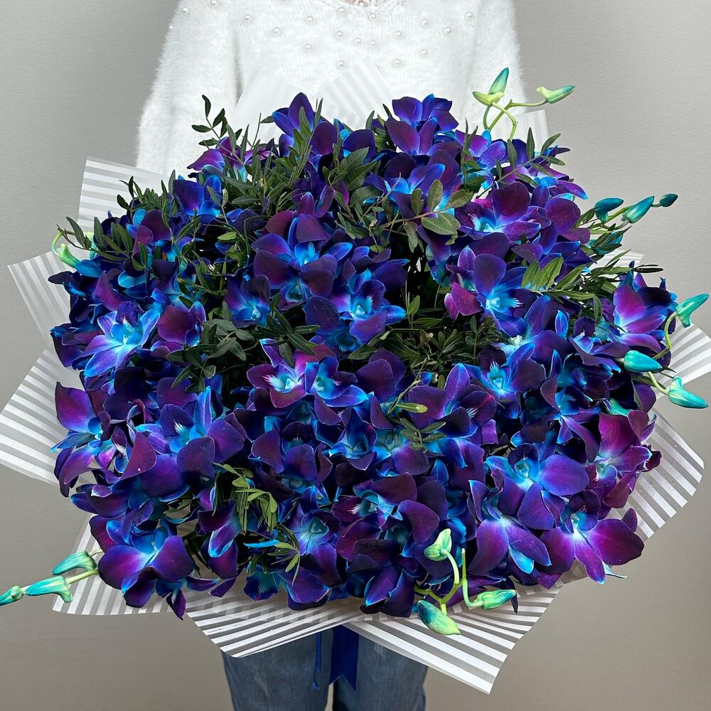 

Букет цветов ALMOND ROSES орхидея 40 см x 50 см синий, Космос в руках XXL 424 ALMOND ROSES
