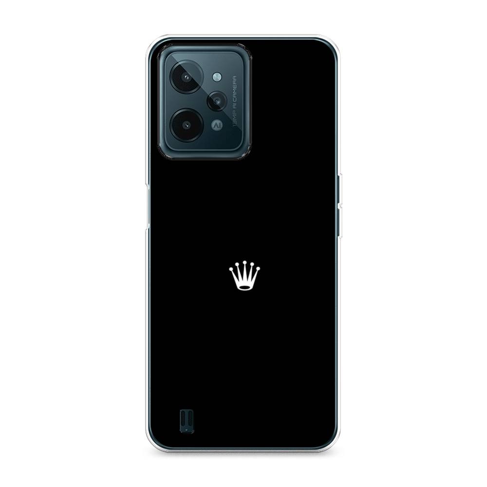фото Силиконовый чехол "белая корона на черном фоне" на realme c31 awog
