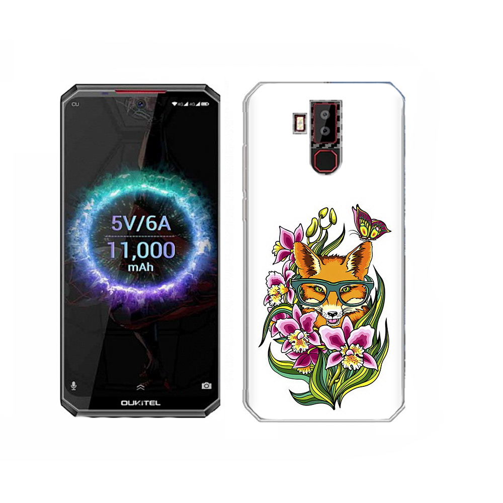 

Чехол MyPads Tocco для Oukitel K13 Pro Лиса в цветах, Прозрачный, Tocco