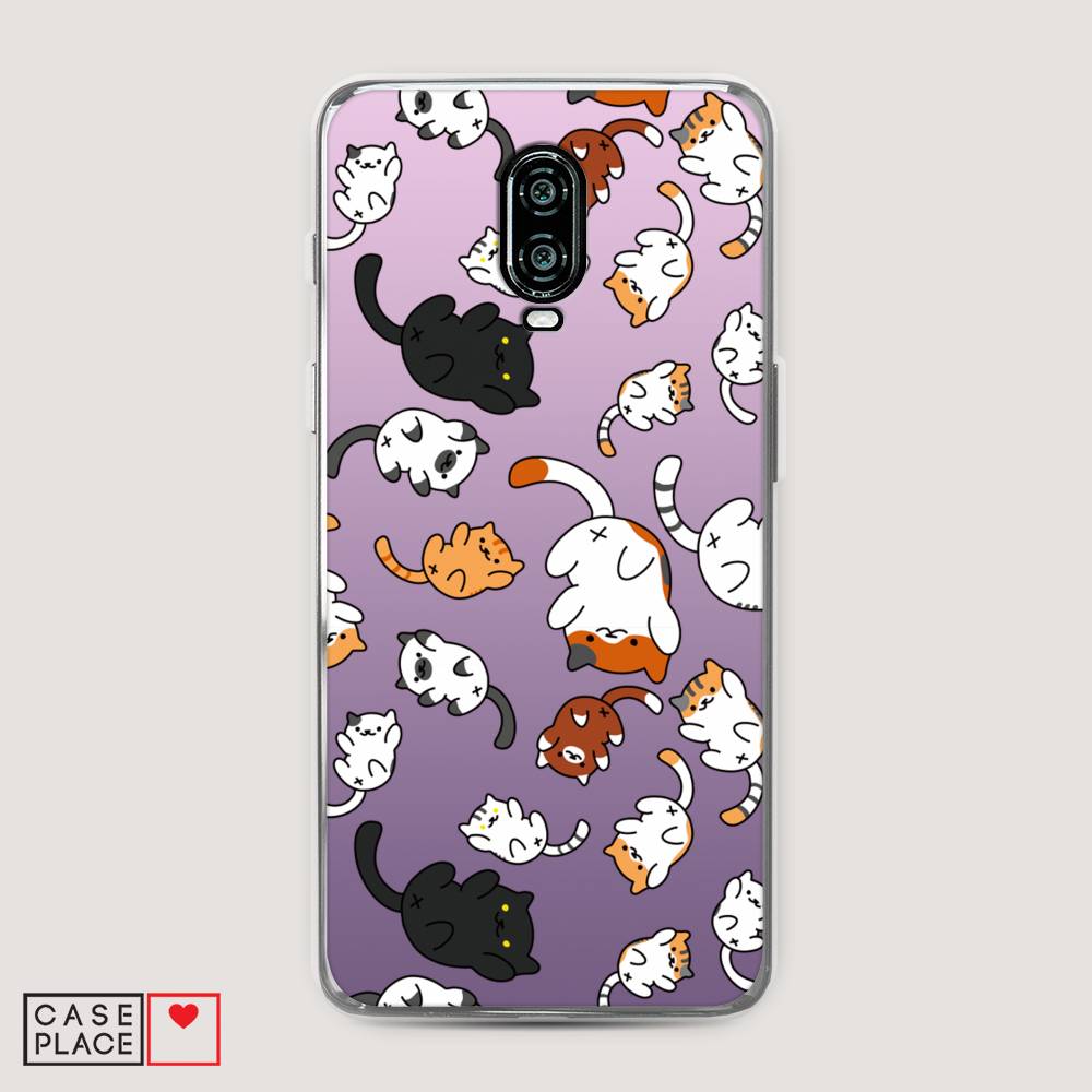 

Чехол Awog на Oneplus 6T / ВанПлас 6T "Котопад", Фиолетовый;белый, 150650-7