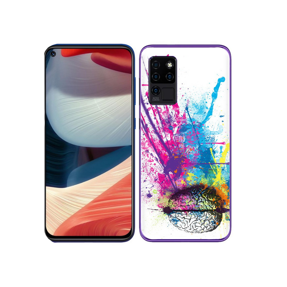

Чехол MyPads Tocco для Oukitel C21 яркий красочный мозг, Прозрачный, Tocco