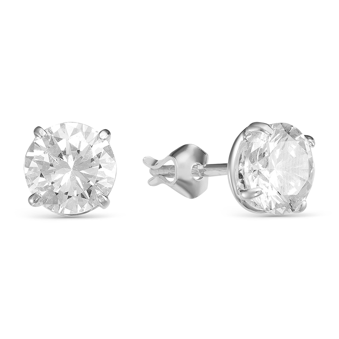 

Серьги пусеты из латуни Красная Пресня Сияние посеребрение, фианит, Сияние посеребрение