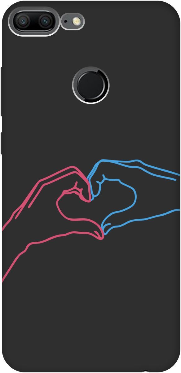 

Матовый чехол на Honor 9 Lite с принтом "Fall in Love" черный, Черный;голубой, 2439