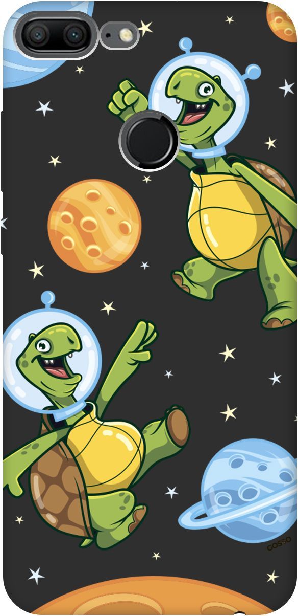 

Матовый чехол на Honor 9 Lite с принтом "CosmoTurtles" черный, Черный;бежевый, 2439