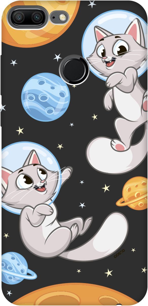 

Матовый чехол на Honor 9 Lite с принтом "CosmoCats" черный, Черный;серый, 2439