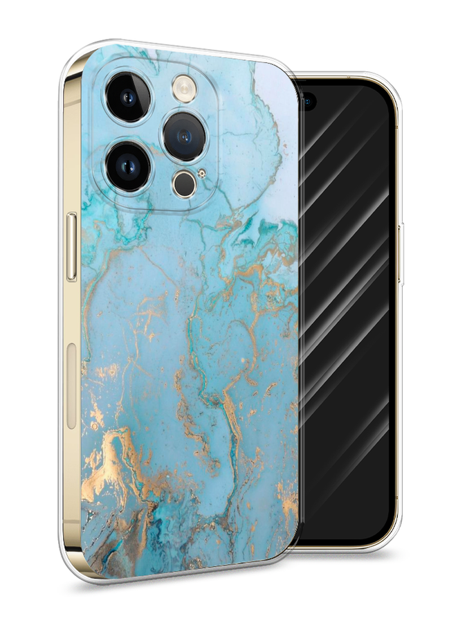 

Силиконовый чехол Awog "Голубой мрамор рисунок" для Apple iPhone 14 Pro, 15250-3