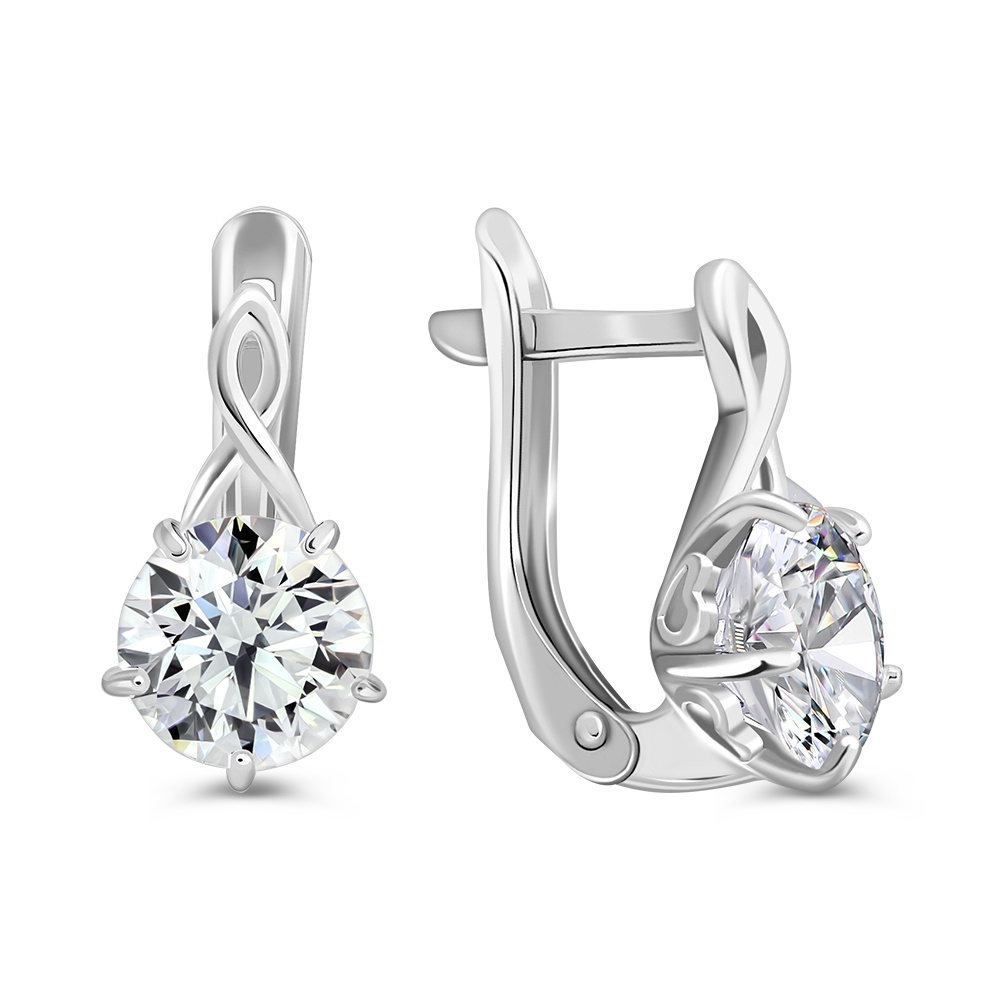 

Серьги из серебра 585Gold 702012842, фианит, 702012842