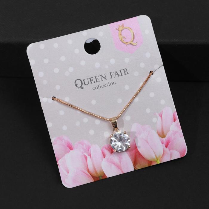 

Колье из бижутерного сплава 40 см Queen Fair Стразинка в золоте, фианит, Стразинка в золоте