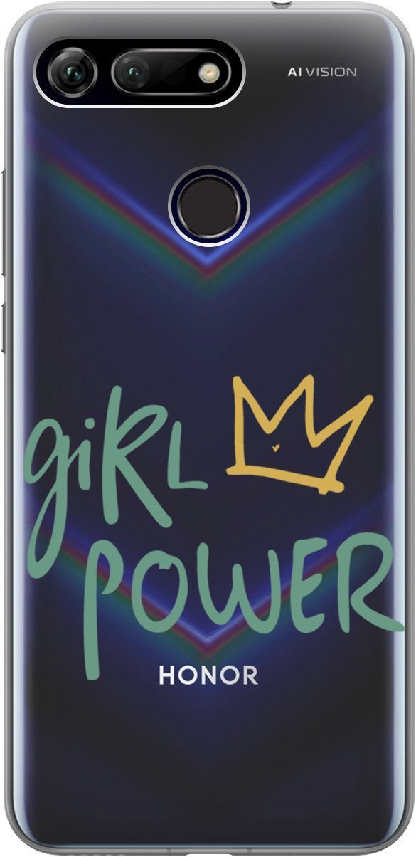 

Силиконовый чехол на Honor View 20 (V20) с принтом "Girl Power!" прозрачный, Прозрачный;зеленый, 1681