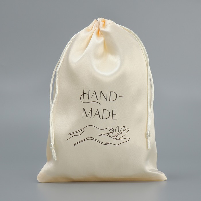 

Мешок атласный «Handmade», 16 х 24 см +/- 1.5 см (5 шт.), Бежевый