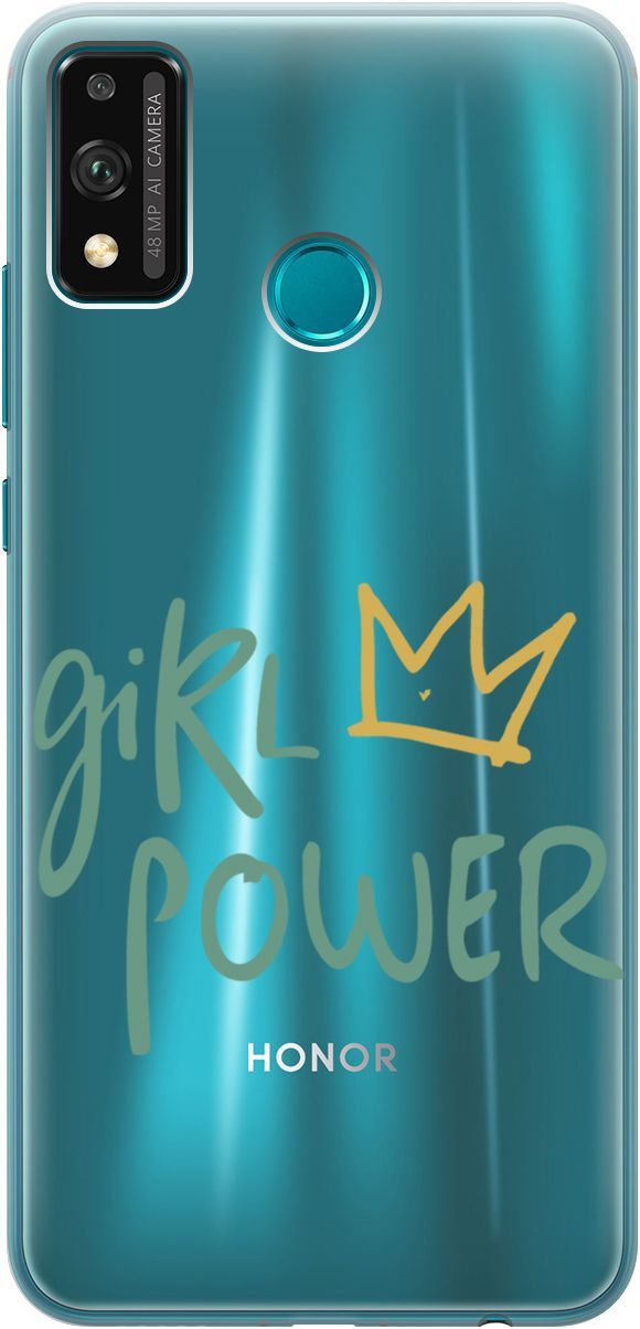 

Силиконовый чехол на Honor 9X Lite с 3D принтом "Girl Power!" прозрачный, Прозрачный;зеленый, 1680