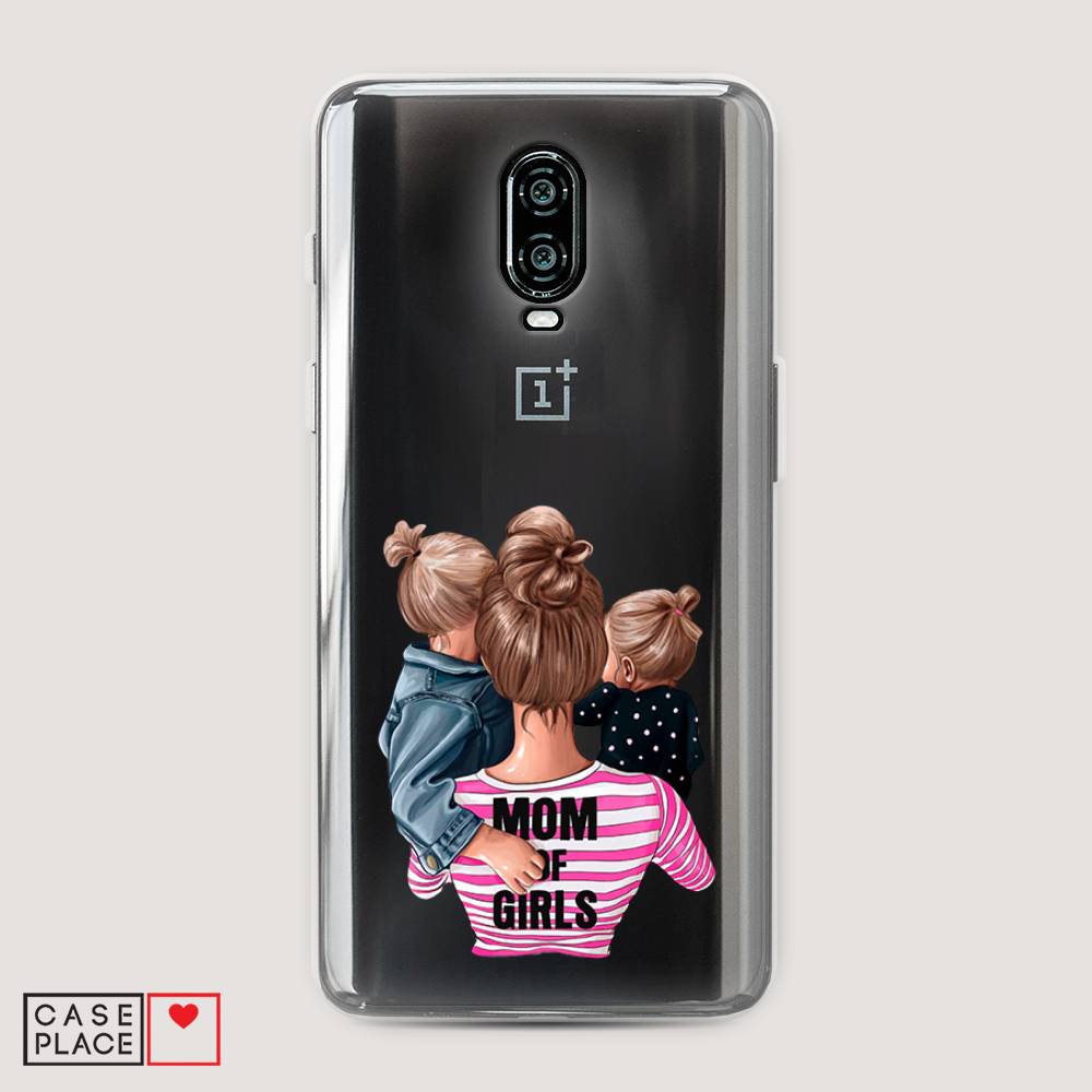 

Чехол Awog на Oneplus 6T / ВанПлас 6T "Mom of Girls", Синий;розовый;черный, 150650-6