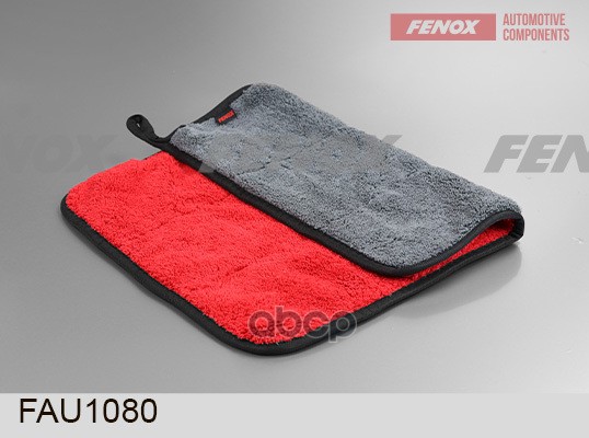 FENOX FAU1080 Салфетка из кораллового флиса двусторонняя 30*40см 840 г/м2 серый/красный  1