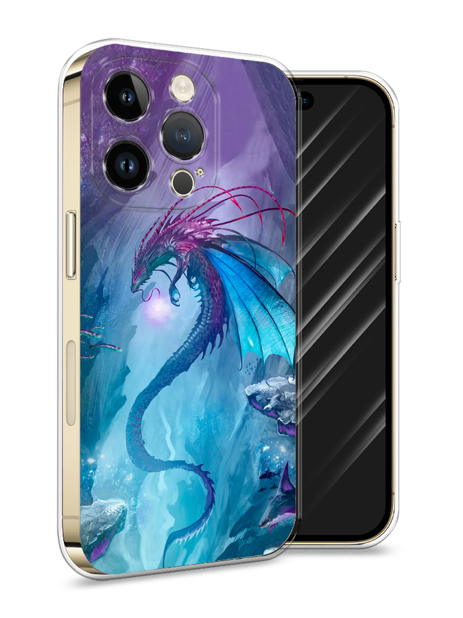 

Силиконовый чехол Awog "Водный дракон" для Apple iPhone 14 Pro, Разноцветный, 15250-2