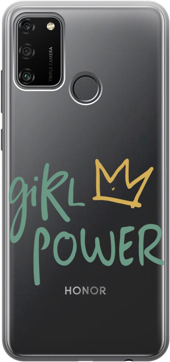 

Силиконовый чехол на Honor 9A с 3D принтом "Girl Power!" прозрачный, Прозрачный;зеленый, 1679