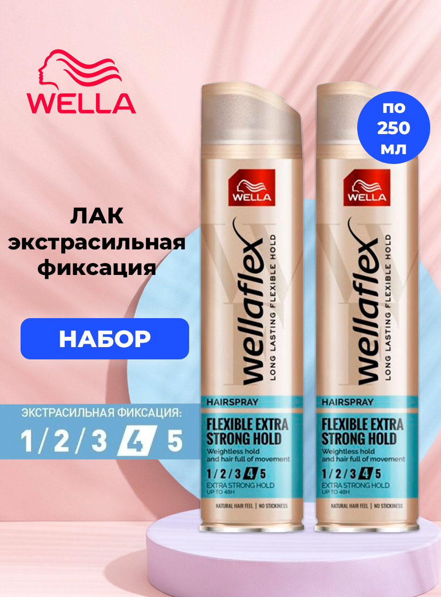 Лак для волос Wellaflex Экстрасильная фиксация 2 шт